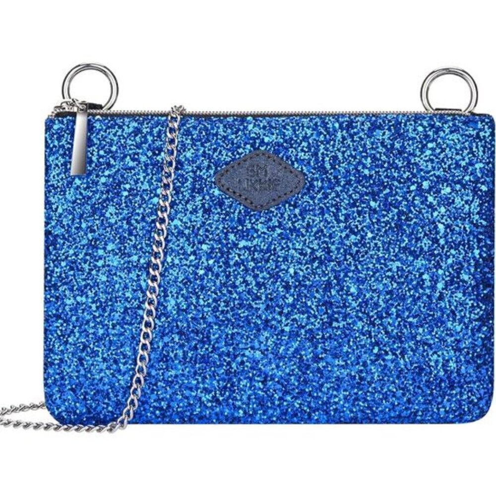Blue Clutch Purse for Women, Crossbody Glitter Evening Bag, Sequin Handbag